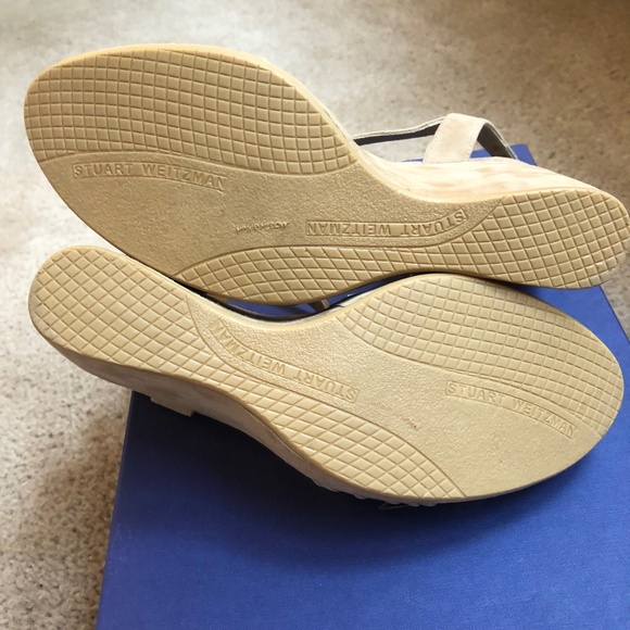 Stuart Weitzman Suede Wedge Sandals - Picture 11 of 13